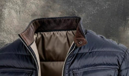 Vintage Leather Quilted Patchwork Thermal ZipUp Outdoor Jacket