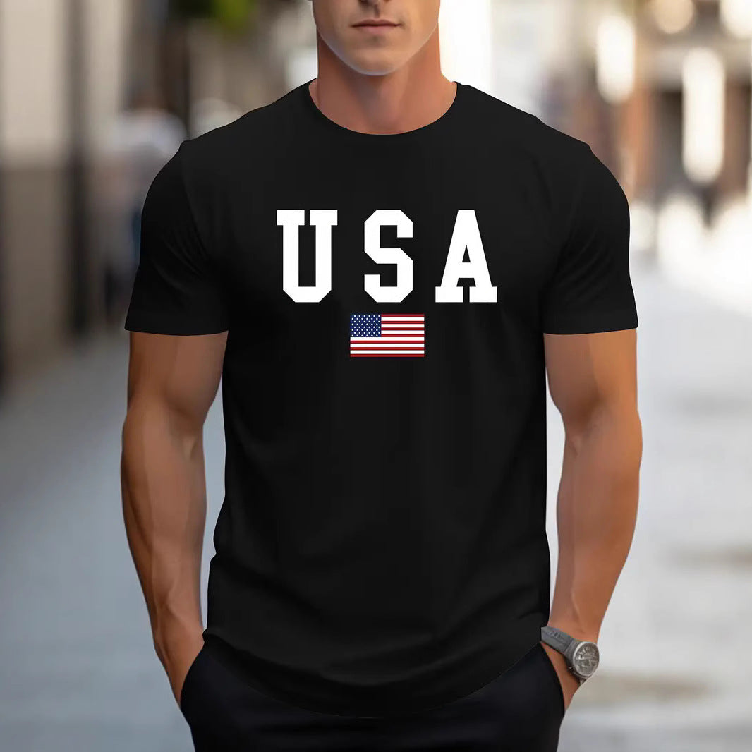 New Mens Top With A Printed Short-sleeve Design