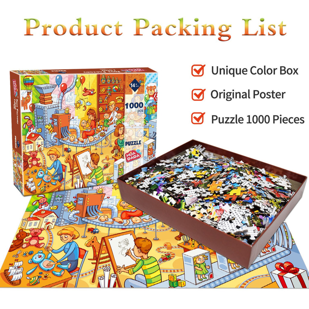 1,000-piece Gray-cardboard Jigsaw Puzzlehigh-difficulty Toy