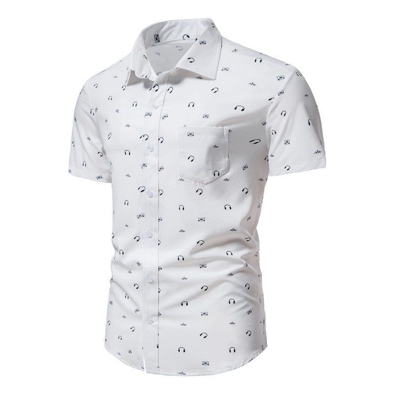 Stylish Summer White Printed Shirt For Men