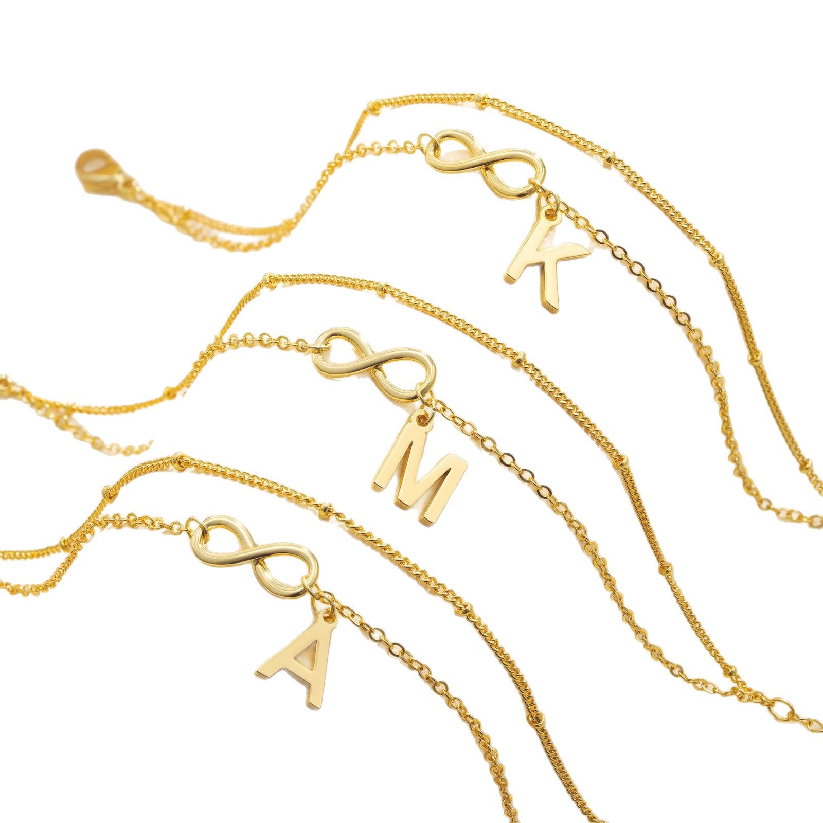 Versatile European And American-style 18K Gold-plated Stainless Steel Double-layer Bracelet