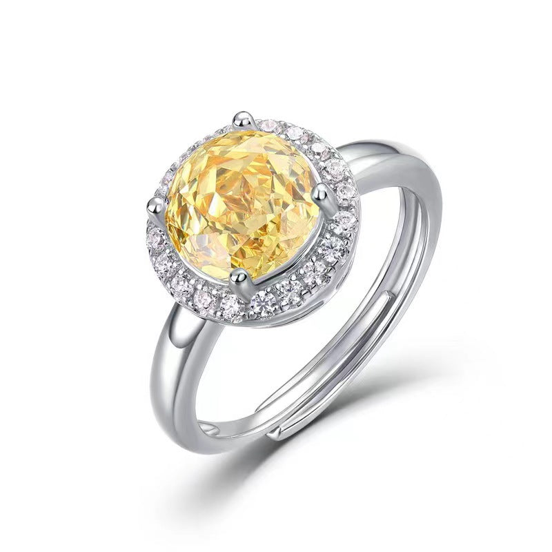 3-Carat Fashionable Princess-Cut Round-Shape Open-End Ring