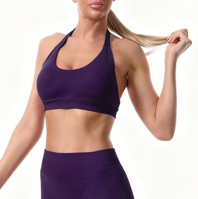 High-elasticity Sports Bra With A Neck-hanging Design For A Beautiful Back