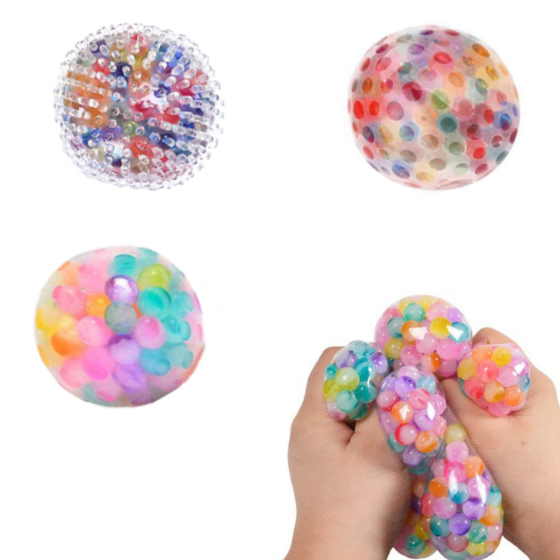 TPR Soft Rubber Toy Squeezing Toy Rainbow Stress Ball