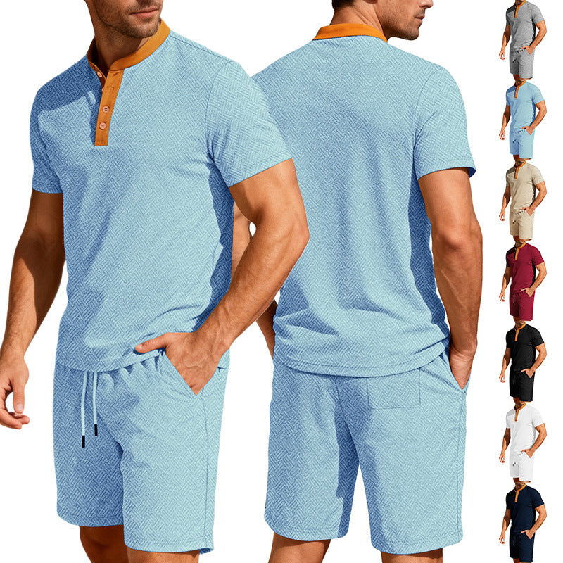 Mens Casual Sports Suit With A Lapel And Zipper