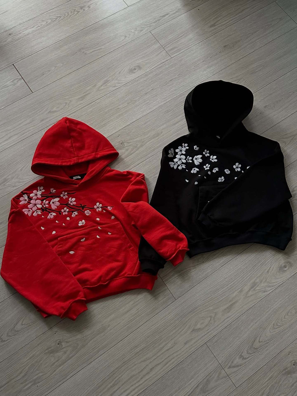 Mens Spring Cherry Blossom Print Hoodie Top