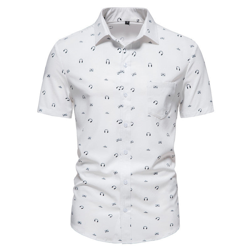 Stylish Summer White Printed Shirt For Men
