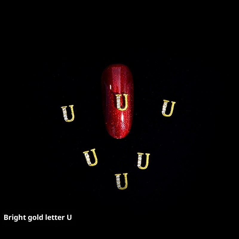 26 Letter Alloy Nail Ornament Nail Crystal