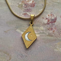 Creative Sun Moon And Planet Double Sided Diamond Shaped Pendant Necklace