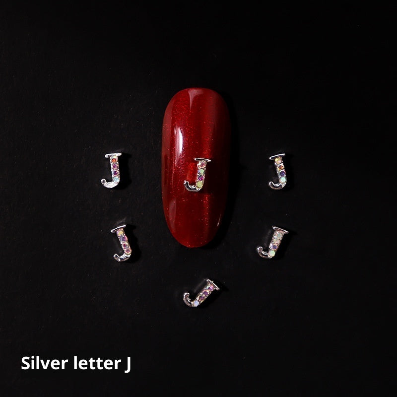 26 Letter Alloy Nail Ornament Nail Crystal