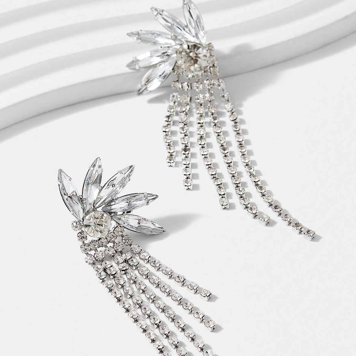 Tassel Multi-section Multi-layer Elongated Overlapping Earrings