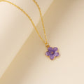 Stylish Oil-drip Flower Necklace For Women Delicate Pendant