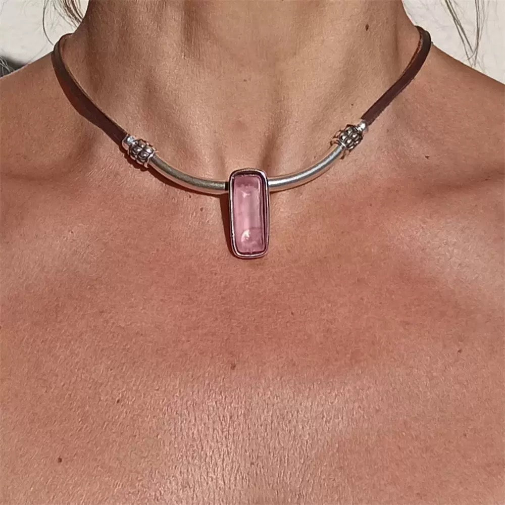 Versatile Minimalist Leather Cord Vintage Necklace