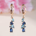 Champagne Gold Horse-Eye Aquamarine Diamond Earrings