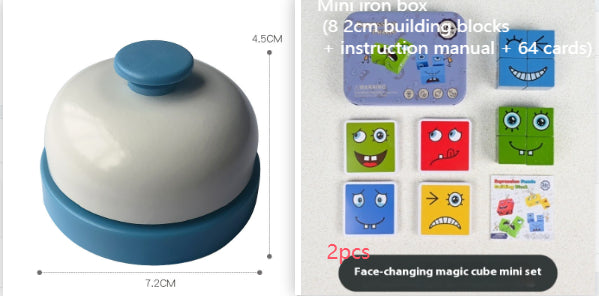 Wooden Expressions Toy Wooden Magic Cube Face Pattern Building Blocks Educational Montessori Toys Wooden Matching Block Puzzles