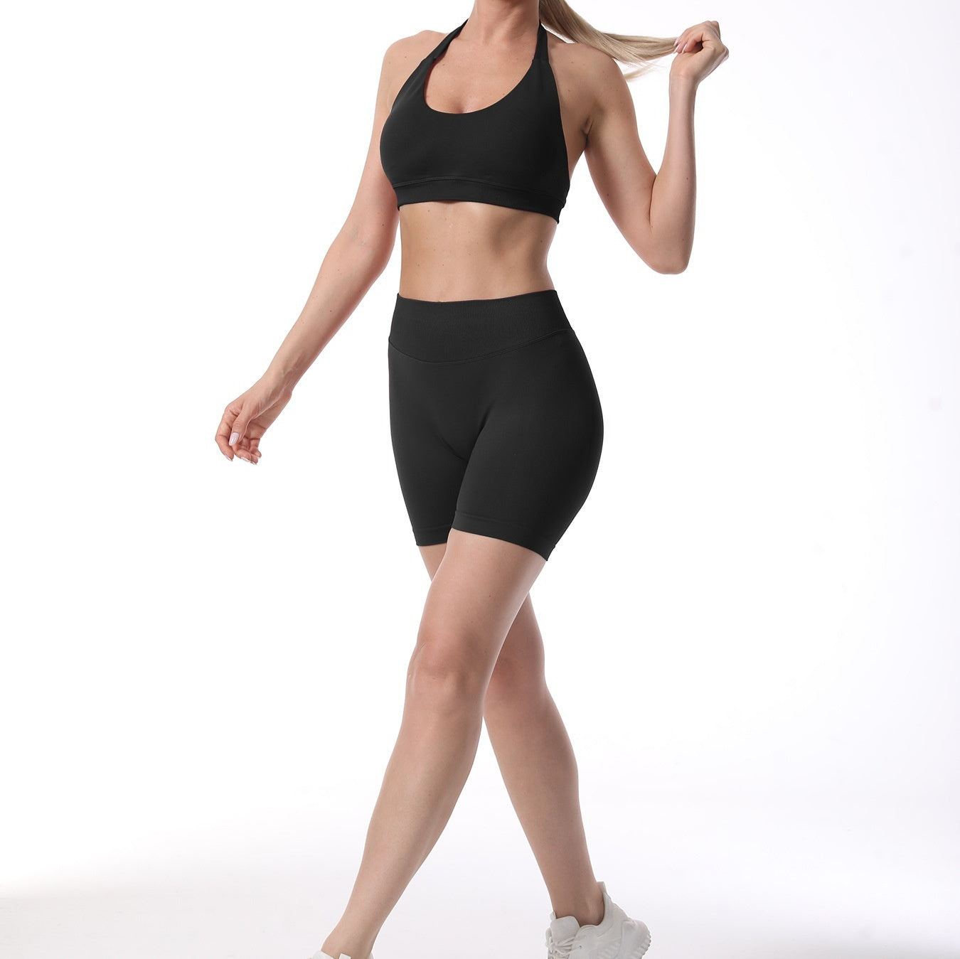 High-elasticity Sports Bra With A Neck-hanging Design For A Beautiful Back