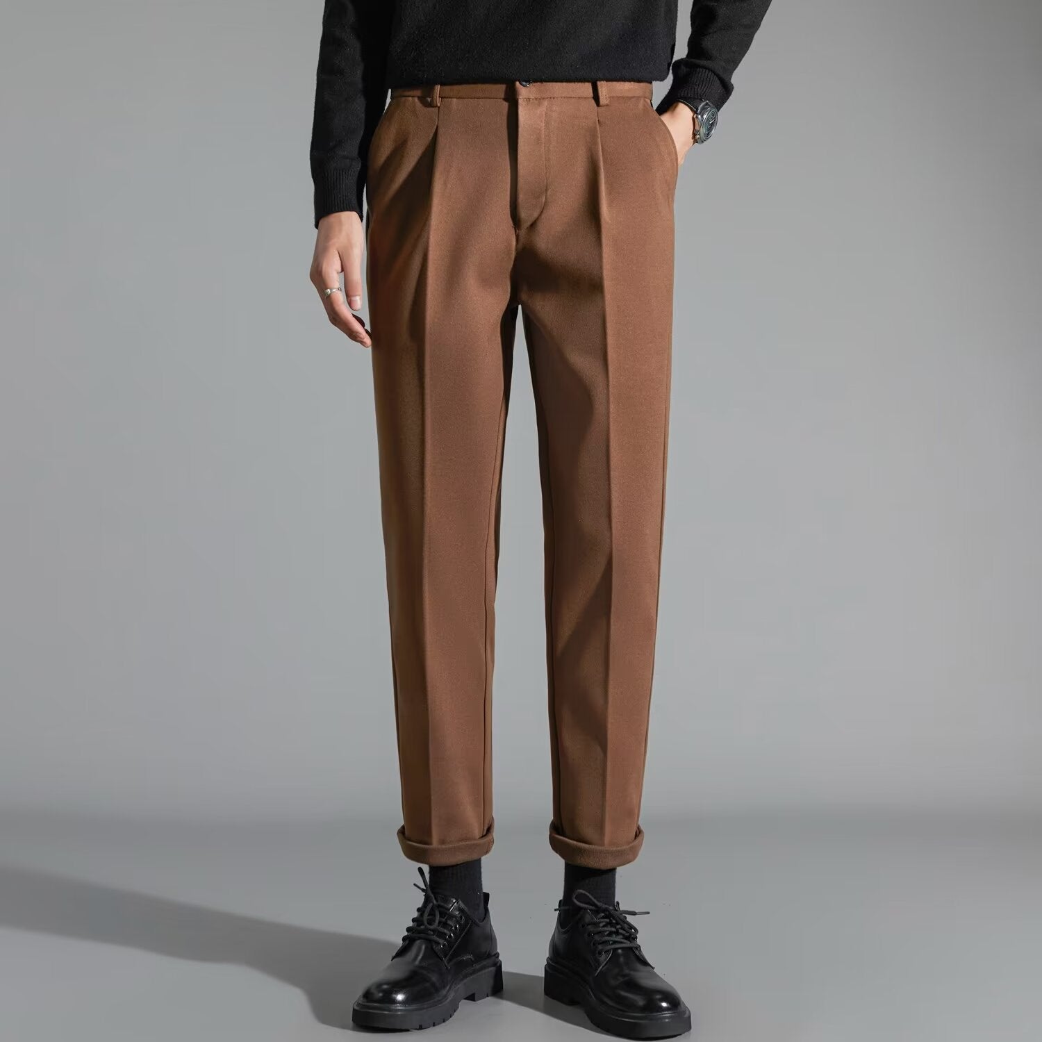 Mens Stylish Slim-fit Wool Casual Pants