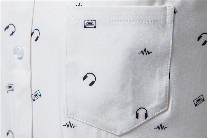 Stylish Summer White Printed Shirt For Men