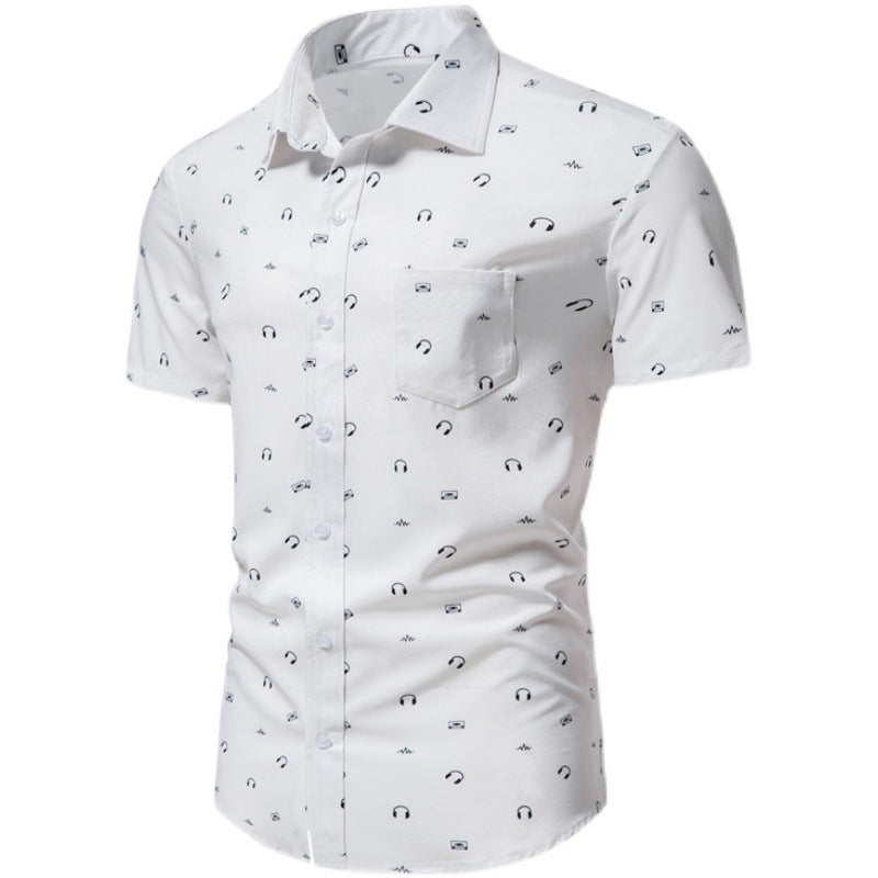 Stylish Summer White Printed Shirt For Men