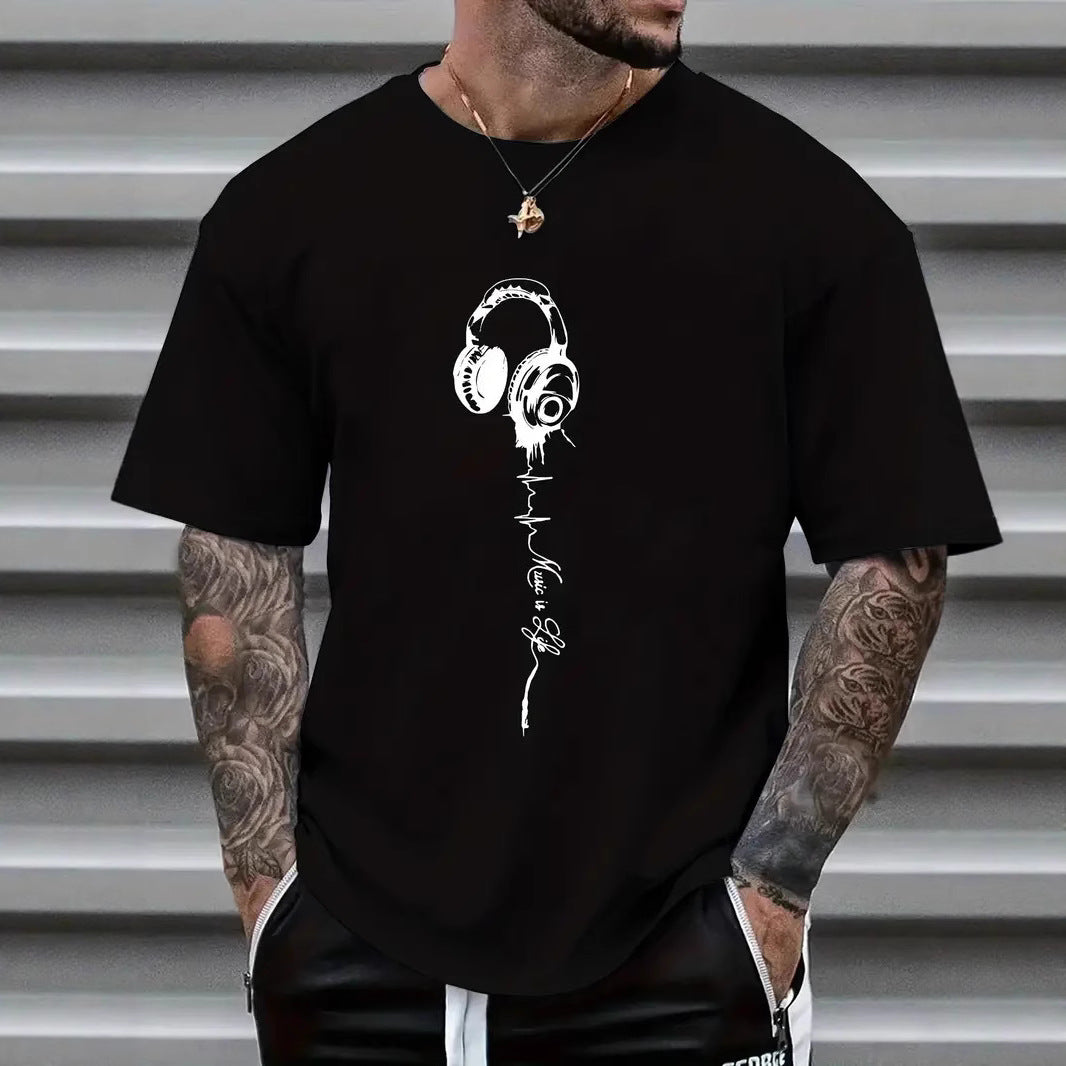 New Mens Top With A Printed Short-sleeve Design