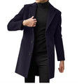 Mens Mid-length Long-sleeve Wool Coat Autumnwinter Wool Outerwear