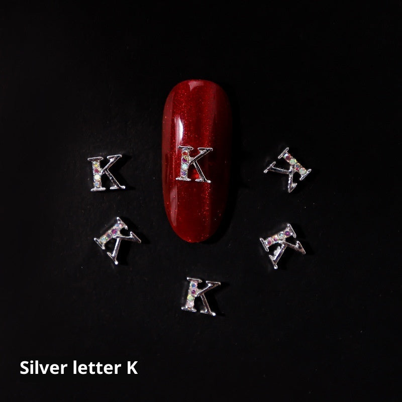 26 Letter Alloy Nail Ornament Nail Crystal