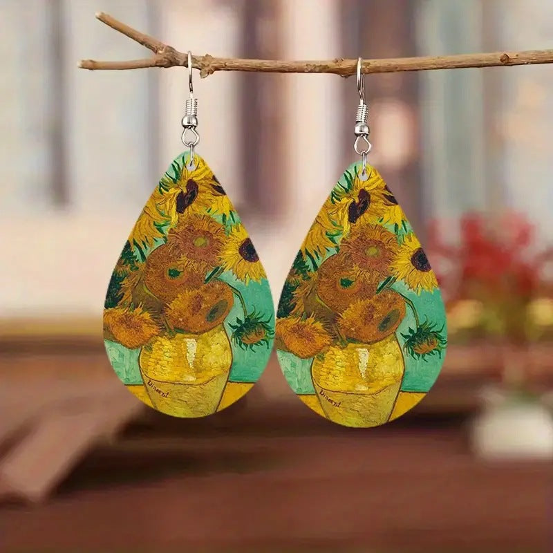 European And American PU Leather Earrings For Women Vintage And Creative
