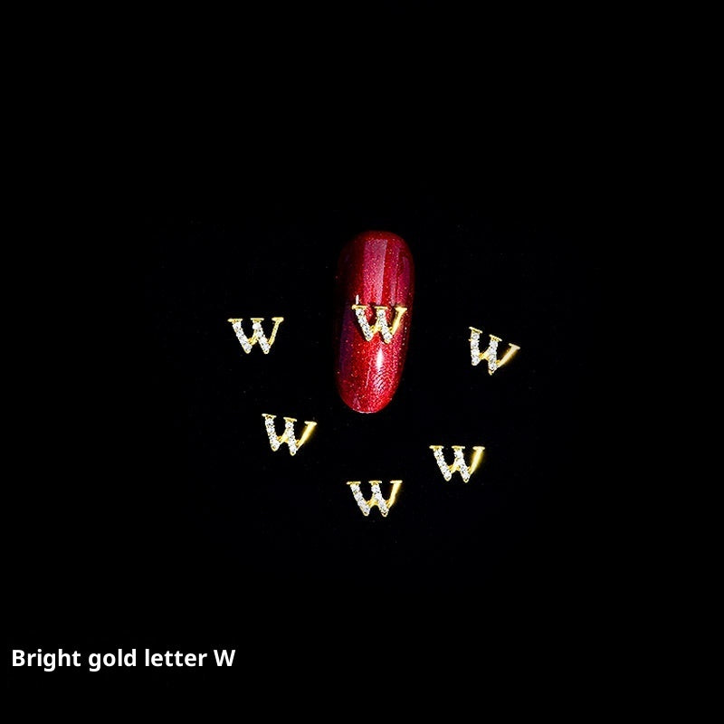 26 Letter Alloy Nail Ornament Nail Crystal