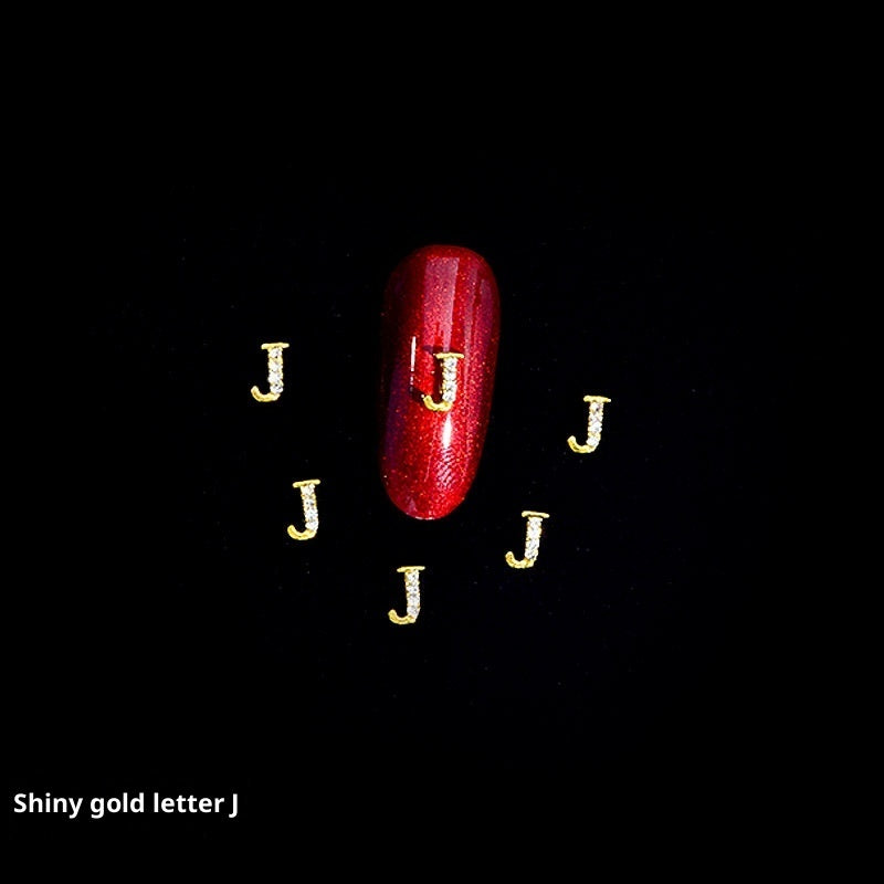 26 Letter Alloy Nail Ornament Nail Crystal