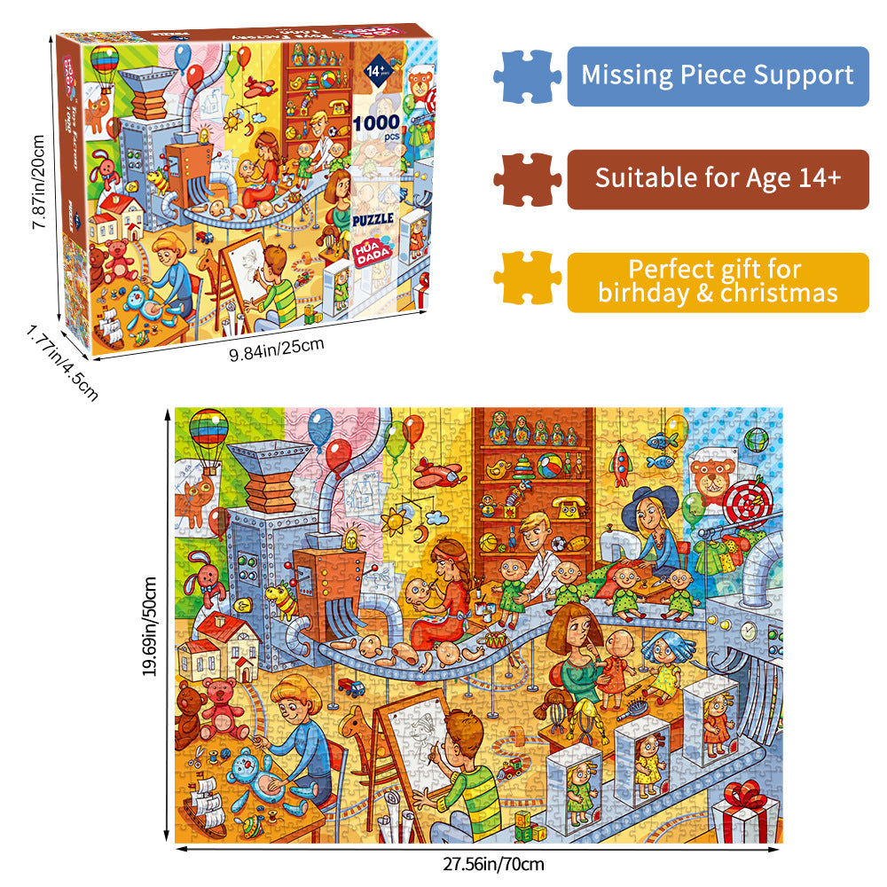 1,000-piece Gray-cardboard Jigsaw Puzzlehigh-difficulty Toy