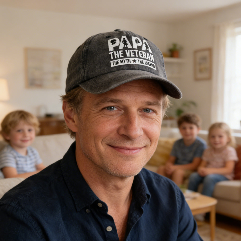 Papa Hats For Dad Birthday Gifts, Adjustable Embroidered Wash Cotton Baseball Cap