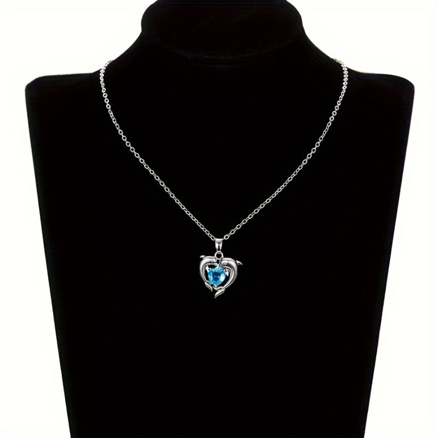 Dolphin-shaped Crystal Necklace For Women In European And American Styles