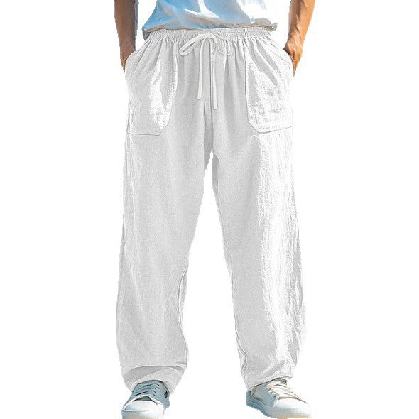 Loose-fitting Casual Pants With A Drawstring And Front Pockets