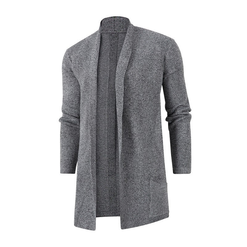 Mens Slim-Fit Plus-Size Knitted Cardigan Coat