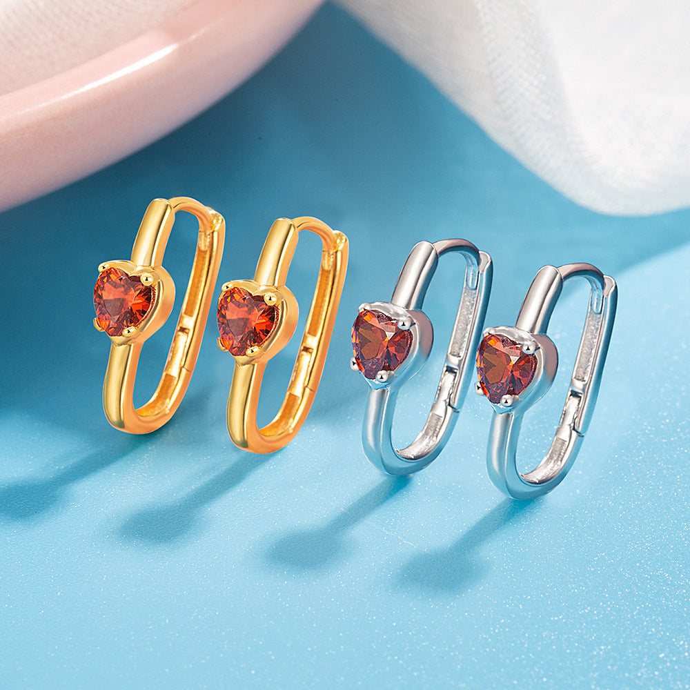 Simple And Stylish Geometric Zircon Ear Clips For Women