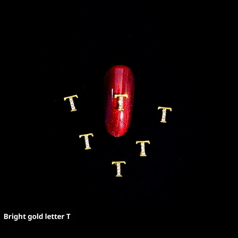 26 Letter Alloy Nail Ornament Nail Crystal